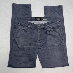 7 For All Mankind Slimmy Jeans Mens 33x32 Gray Foolproof Denim Straight Leg USA